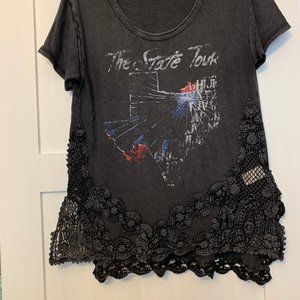 Free People The State Tour Lace Sweatshirt Size XS
